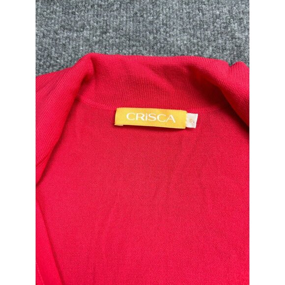 Crisca Cardigan Women's Small Pink Long Sleeve Tie Front Lightweight - Picture 2 of 7